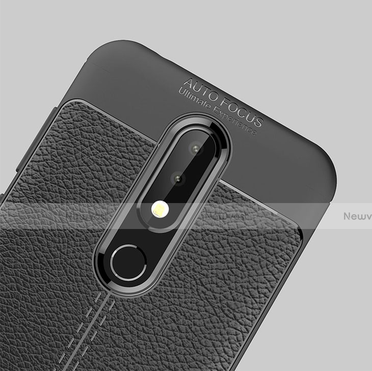 Soft Silicone Gel Leather Snap On Case for Nokia X6 Black