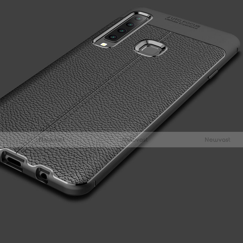 Soft Silicone Gel Leather Snap On Case for Samsung Galaxy A9s Black