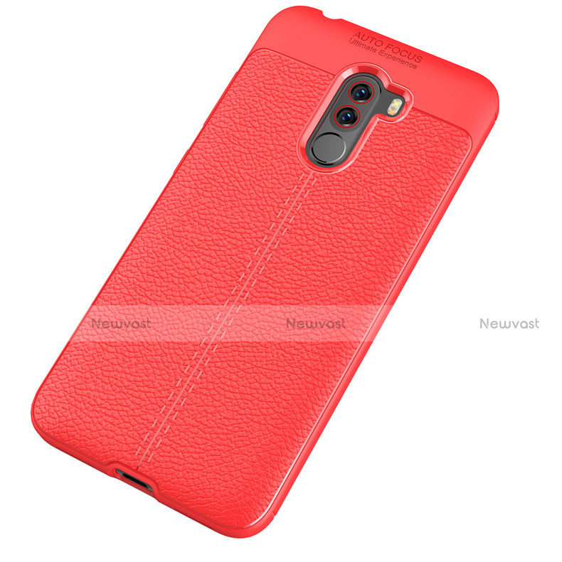 Soft Silicone Gel Leather Snap On Case for Xiaomi Pocophone F1 Red