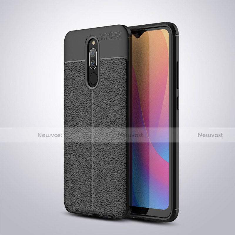 Soft Silicone Gel Leather Snap On Case for Xiaomi Redmi 8 Black