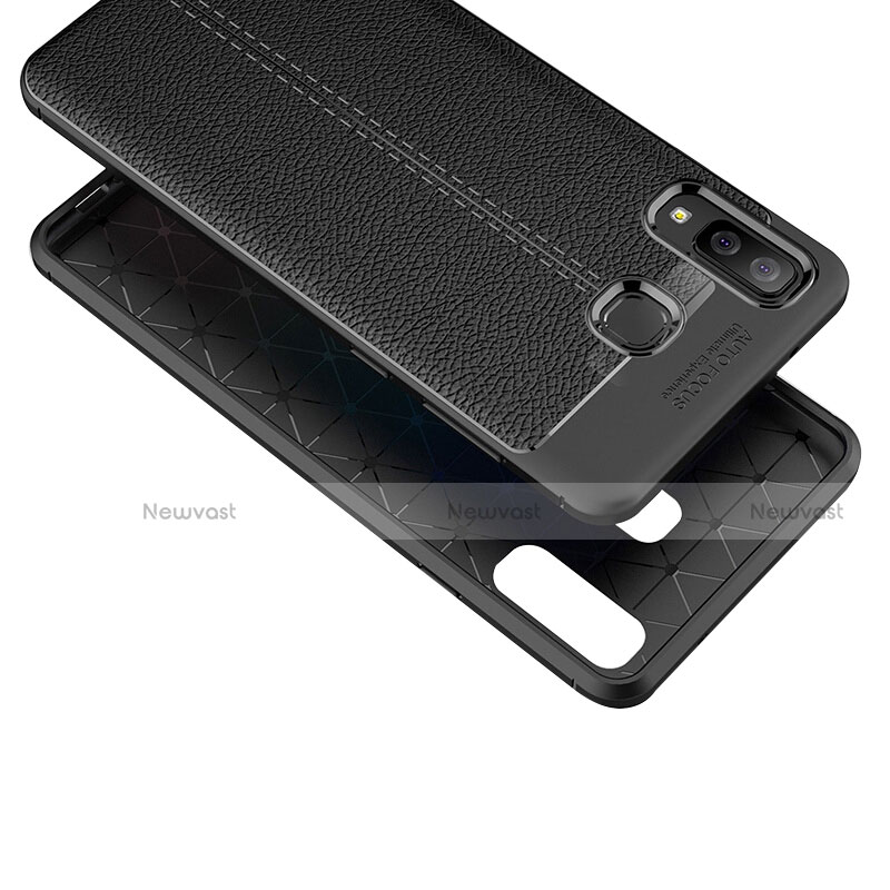 Soft Silicone Gel Leather Snap On Case K01 for Samsung Galaxy A8 Star Black