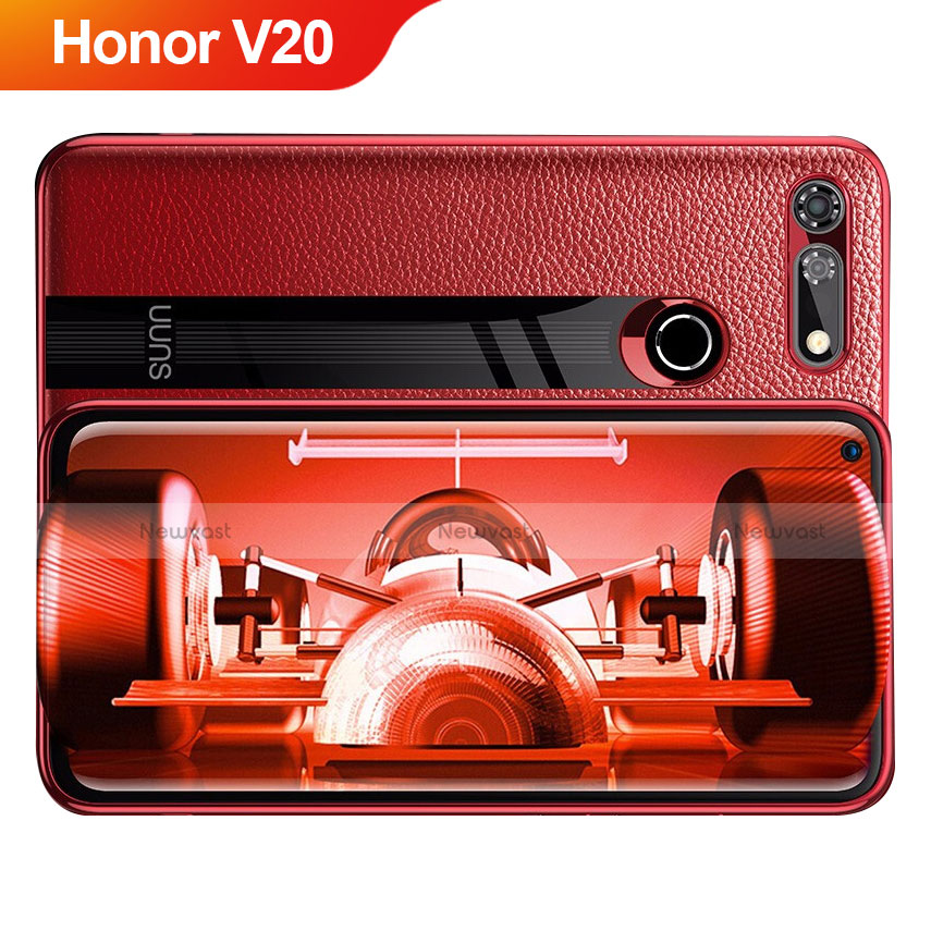 Soft Silicone Gel Leather Snap On Case Q01 for Huawei Honor View 20 Red