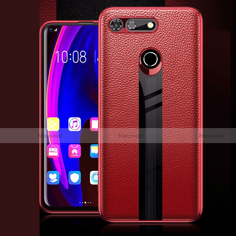 Soft Silicone Gel Leather Snap On Case Q01 for Huawei Honor View 20 Red