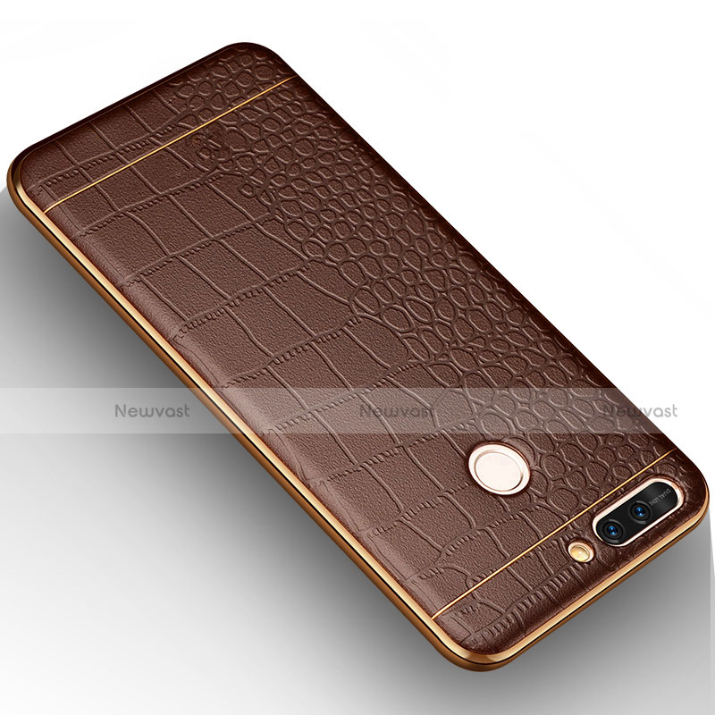 Soft Silicone Gel Leather Snap On Case W01 for Huawei Honor 8 Pro Brown