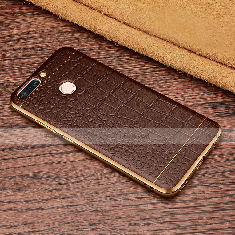 Soft Silicone Gel Leather Snap On Case W01 for Huawei Honor 8 Pro Brown