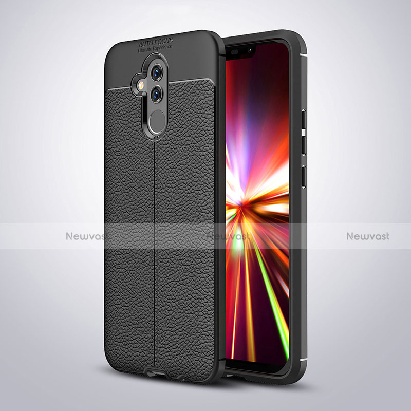 Soft Silicone Gel Leather Snap On Case W03 for Huawei Mate 20 Lite Black