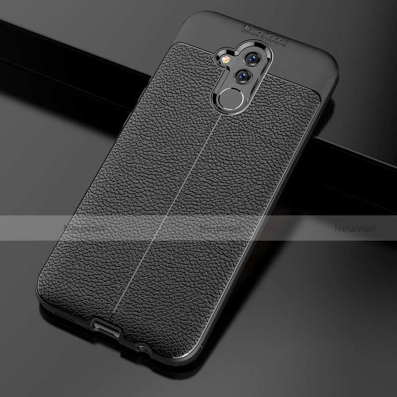 Soft Silicone Gel Leather Snap On Case W03 for Huawei Mate 20 Lite Black