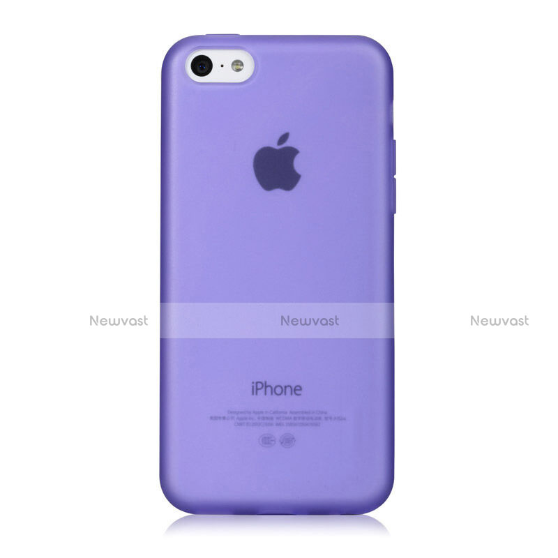 Soft Silicone Gel Matte Finish Case for Apple iPhone 5C Purple