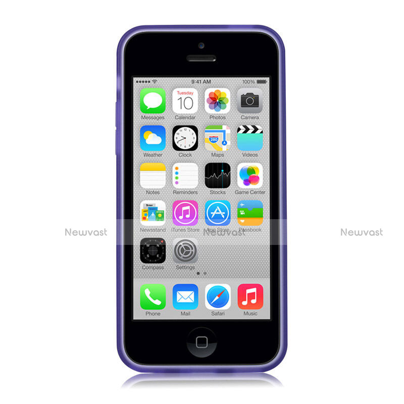 Soft Silicone Gel Matte Finish Case for Apple iPhone 5C Purple