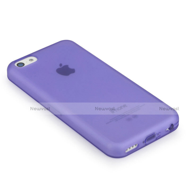 Soft Silicone Gel Matte Finish Case for Apple iPhone 5C Purple