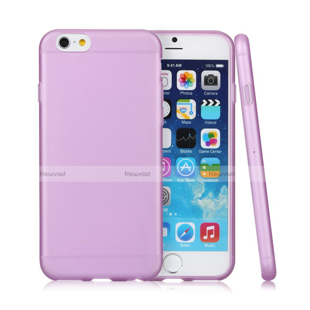 Soft Silicone Gel Matte Finish Case for Apple iPhone 6 Plus Purple