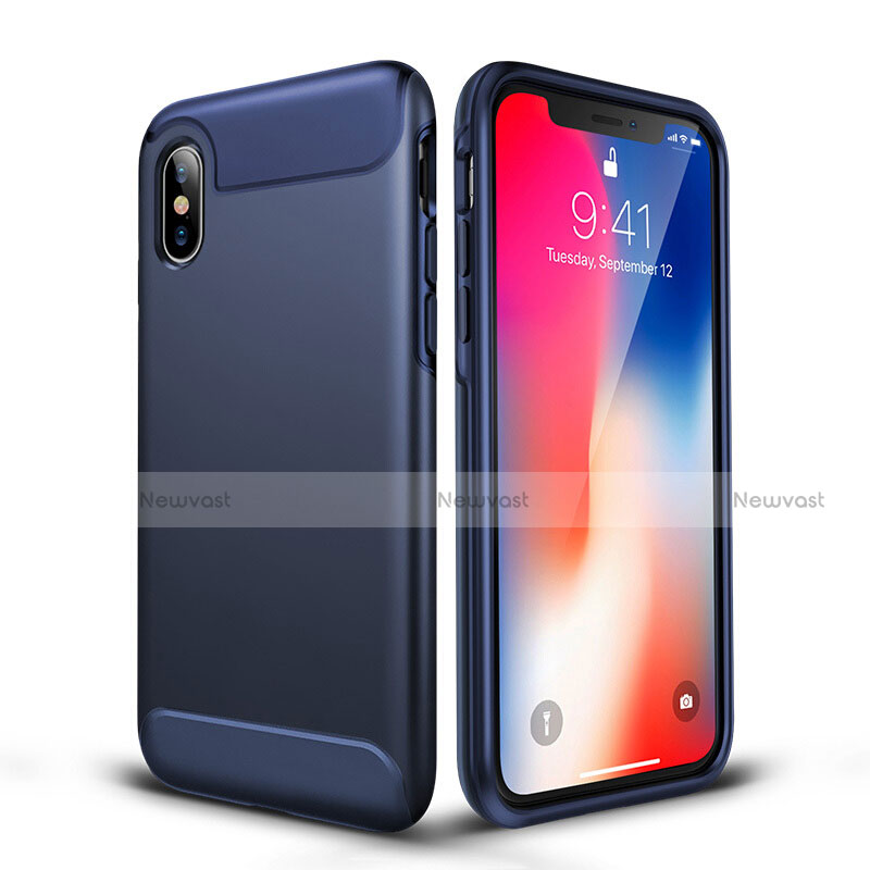 Soft Silicone Gel Matte Finish Cover for Apple iPhone X Blue