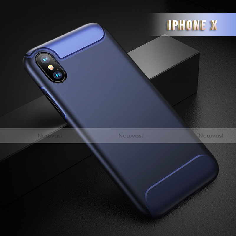 Soft Silicone Gel Matte Finish Cover for Apple iPhone X Blue