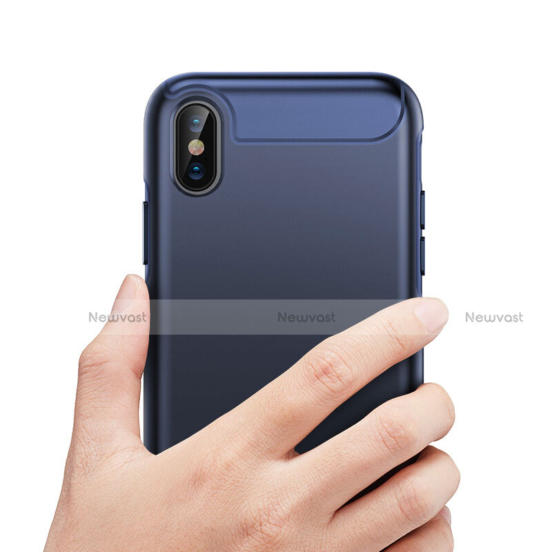 Soft Silicone Gel Matte Finish Cover for Apple iPhone X Blue