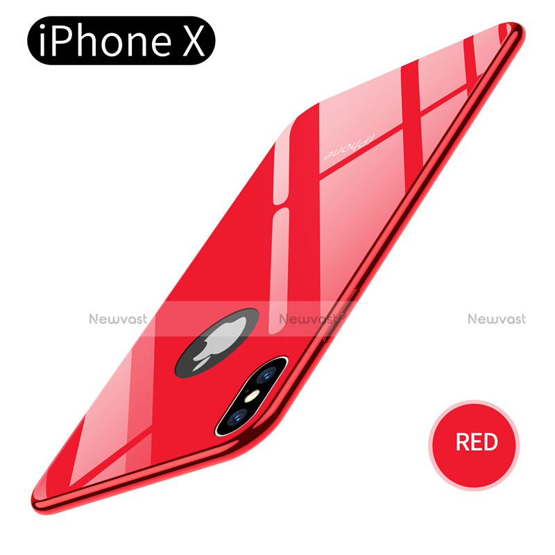 Soft Silicone Gel Mirror Case for Apple iPhone X Red