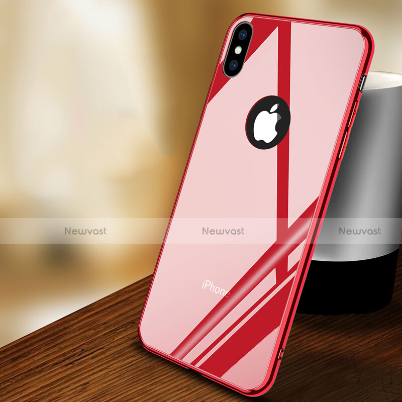 Soft Silicone Gel Mirror Case for Apple iPhone Xs Red