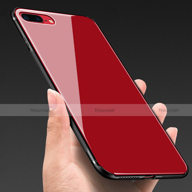 Soft Silicone Gel Mirror Case M03 for Apple iPhone 8 Plus Red