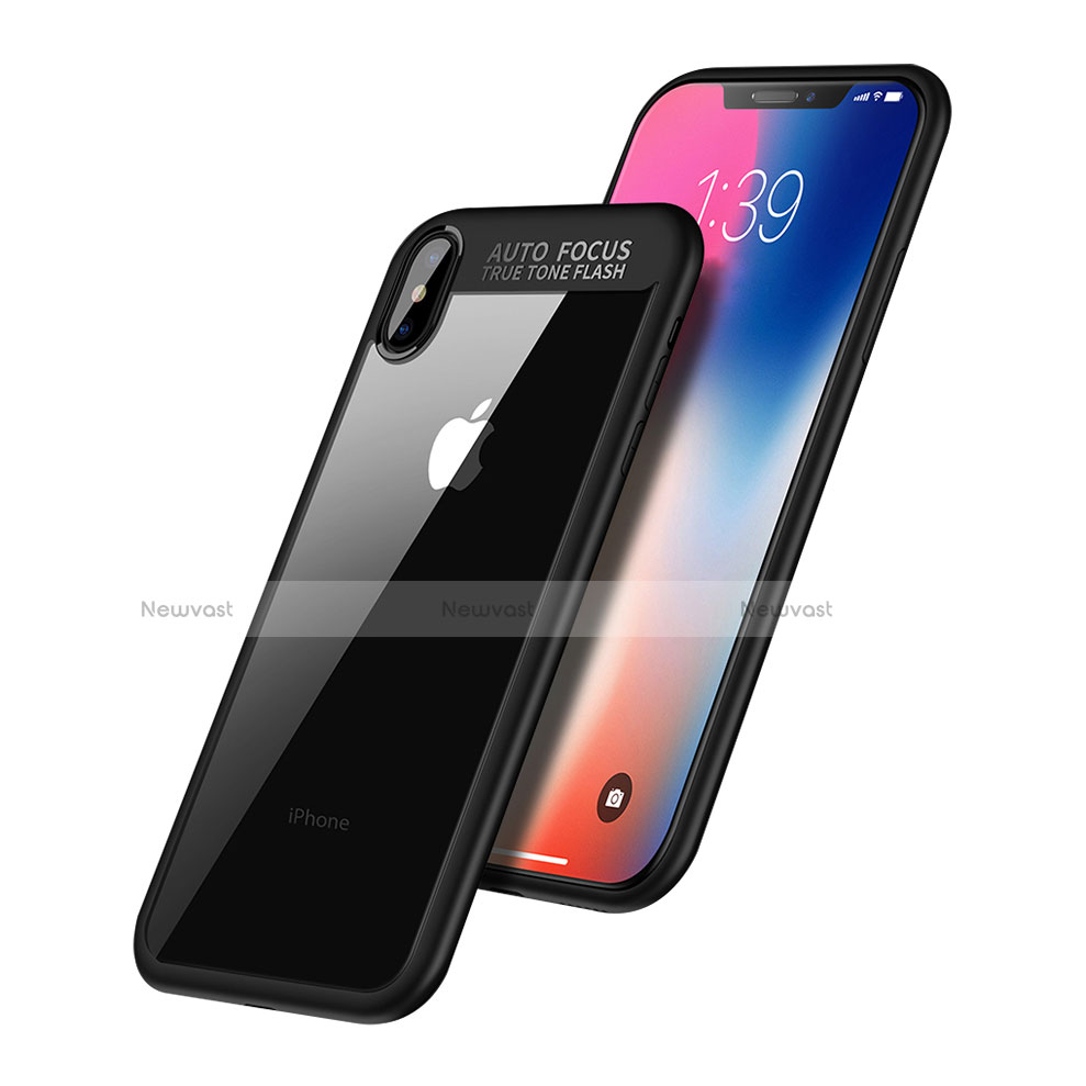 Soft Silicone Gel Mirror Case W01 for Apple iPhone Xs Black