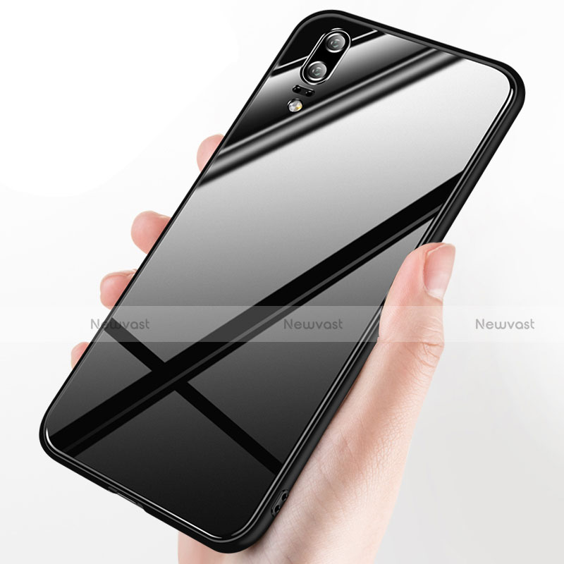 Soft Silicone Gel Mirror Cover for Huawei P20 Black