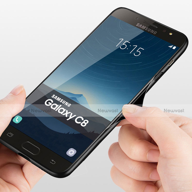 Soft Silicone Gel Mirror Cover for Samsung Galaxy C8 C710F Red