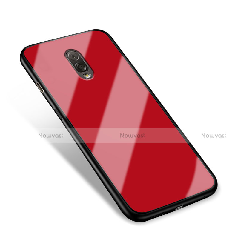 Soft Silicone Gel Mirror Cover for Samsung Galaxy C8 C710F Red