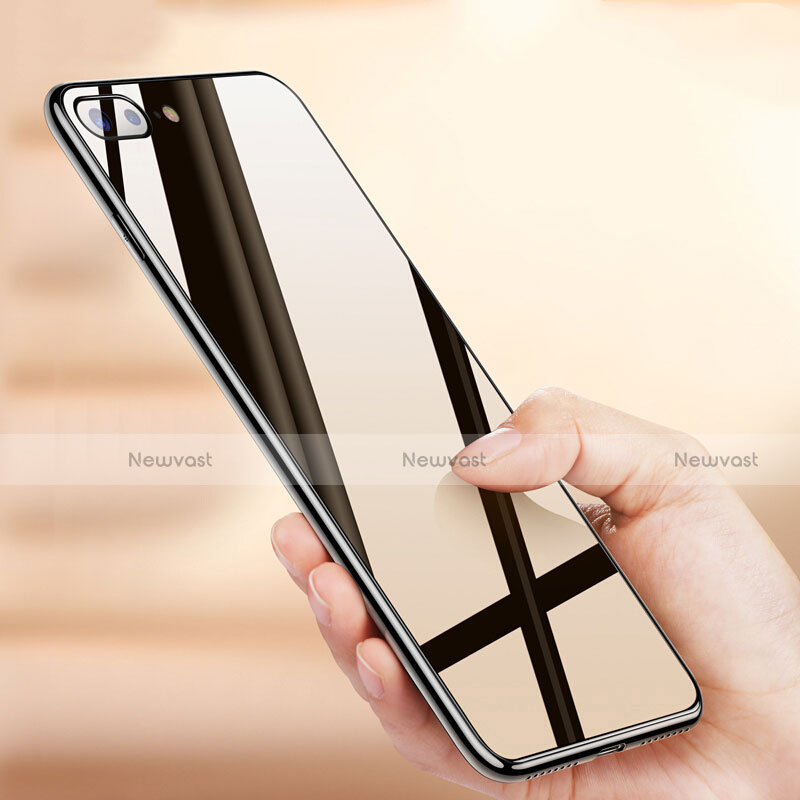 Soft Silicone Gel Mirror Cover W04 for Apple iPhone 8 Plus Black