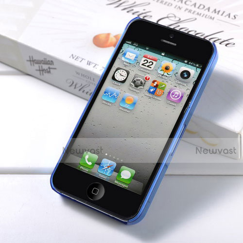 Soft Silicone Gel Transparent Matte Finish Case for Apple iPhone 4 Blue