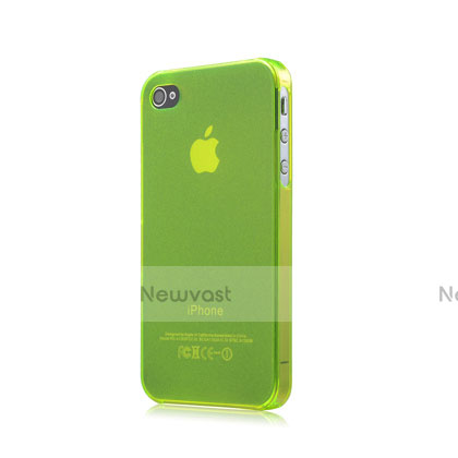 Soft Silicone Gel Transparent Matte Finish Case for Apple iPhone 4 Green