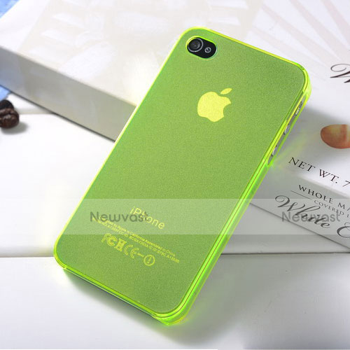 Soft Silicone Gel Transparent Matte Finish Case for Apple iPhone 4 Green