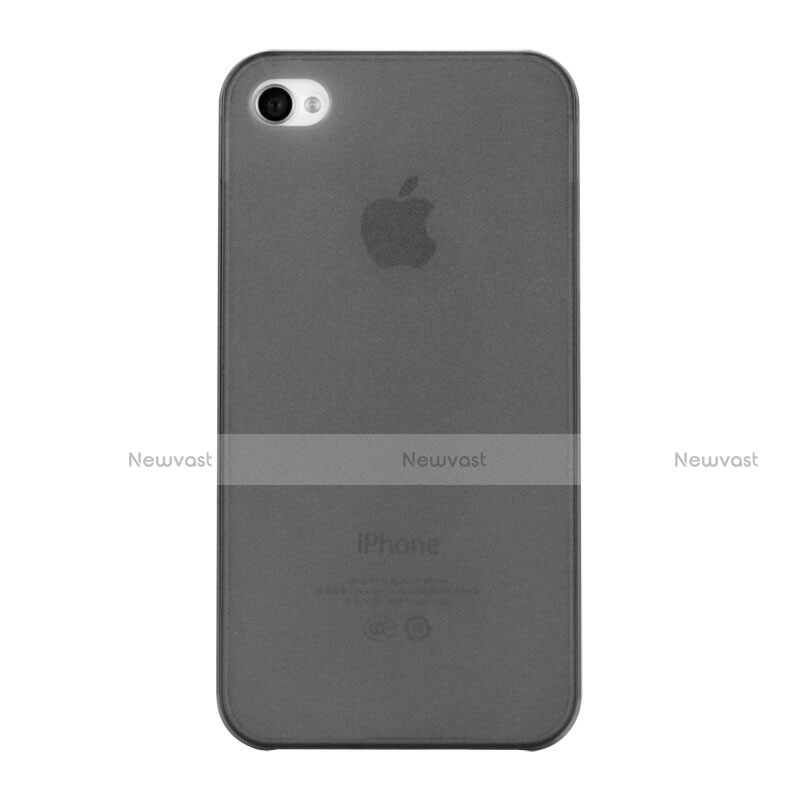 Soft Silicone Gel Transparent Matte Finish Cover for Apple iPhone 4 Gray