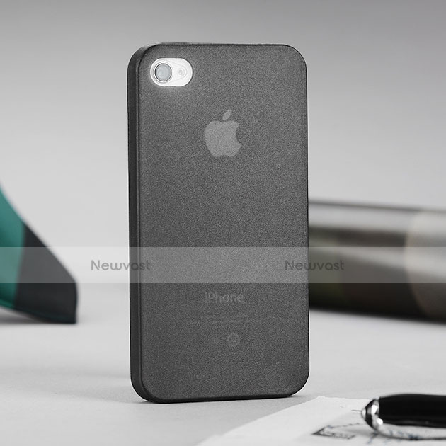 Soft Silicone Gel Transparent Matte Finish Cover for Apple iPhone 4S Gray