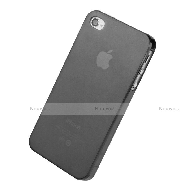 Soft Silicone Gel Transparent Matte Finish Cover for Apple iPhone 4S Gray