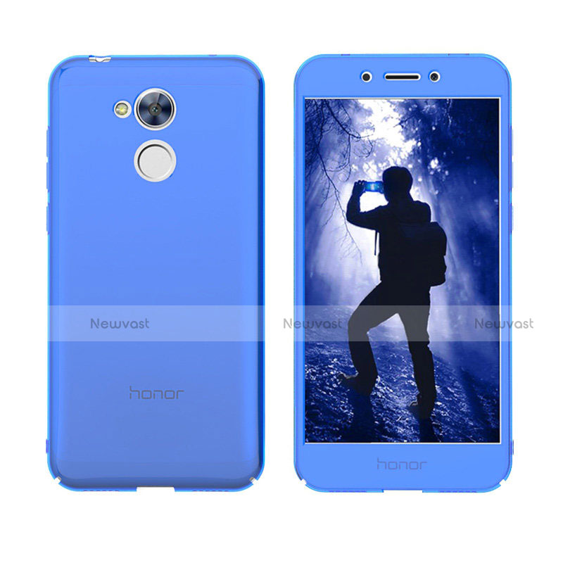 Soft Transparent Flip Case Cover for Huawei Honor 6A Blue