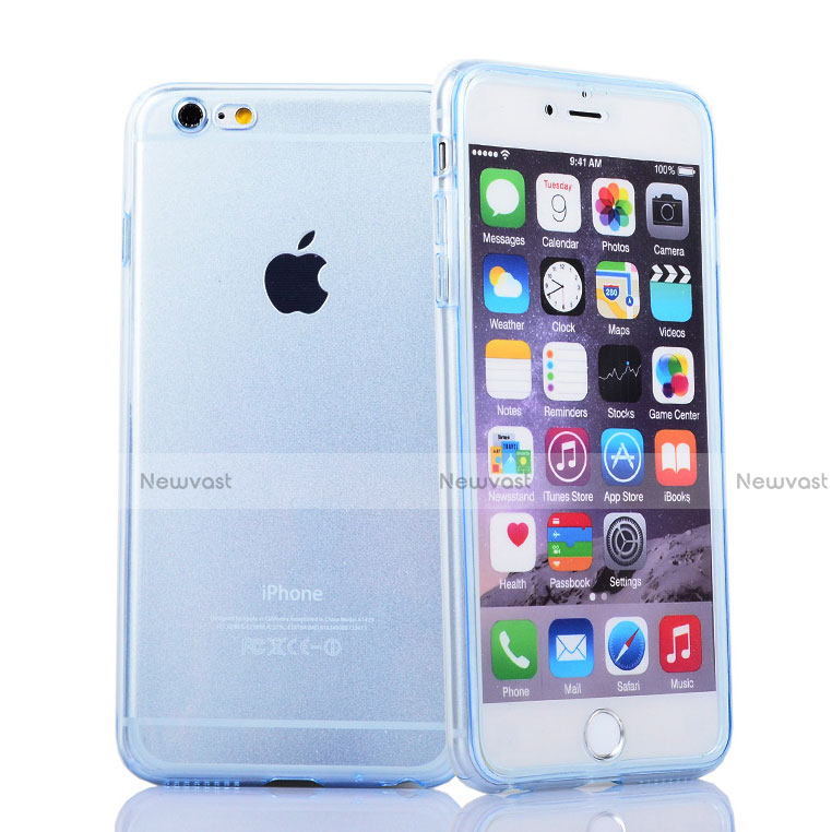 Soft Transparent Flip Case for Apple iPhone 6S Plus Blue