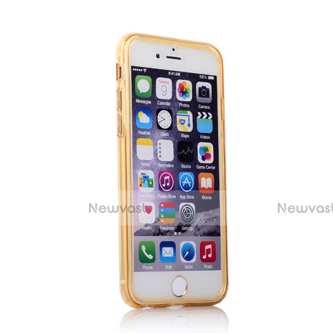 Soft Transparent Flip Case for Apple iPhone 6S Plus Gold