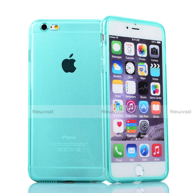 Soft Transparent Flip Case for Apple iPhone 6S Plus Sky Blue