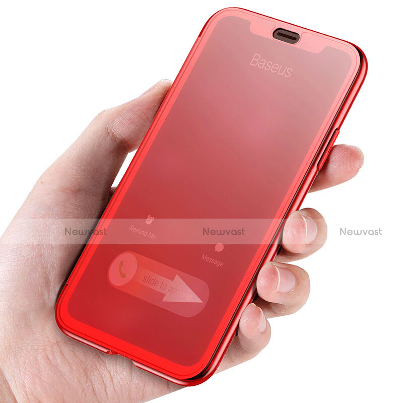 Soft Transparent Flip Case for Apple iPhone X Red