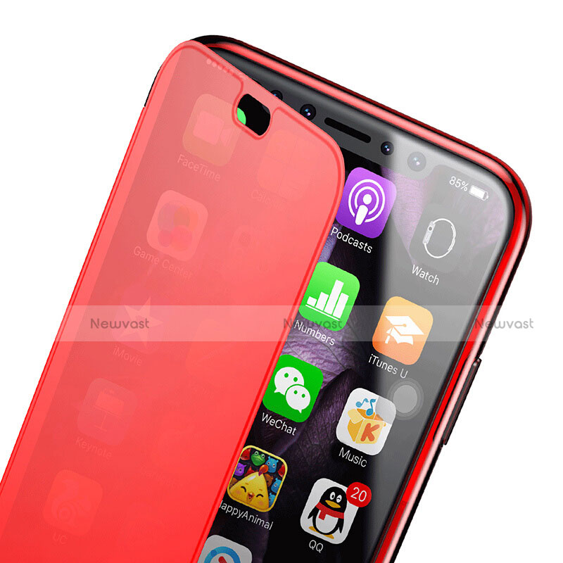 Soft Transparent Flip Case for Apple iPhone X Red