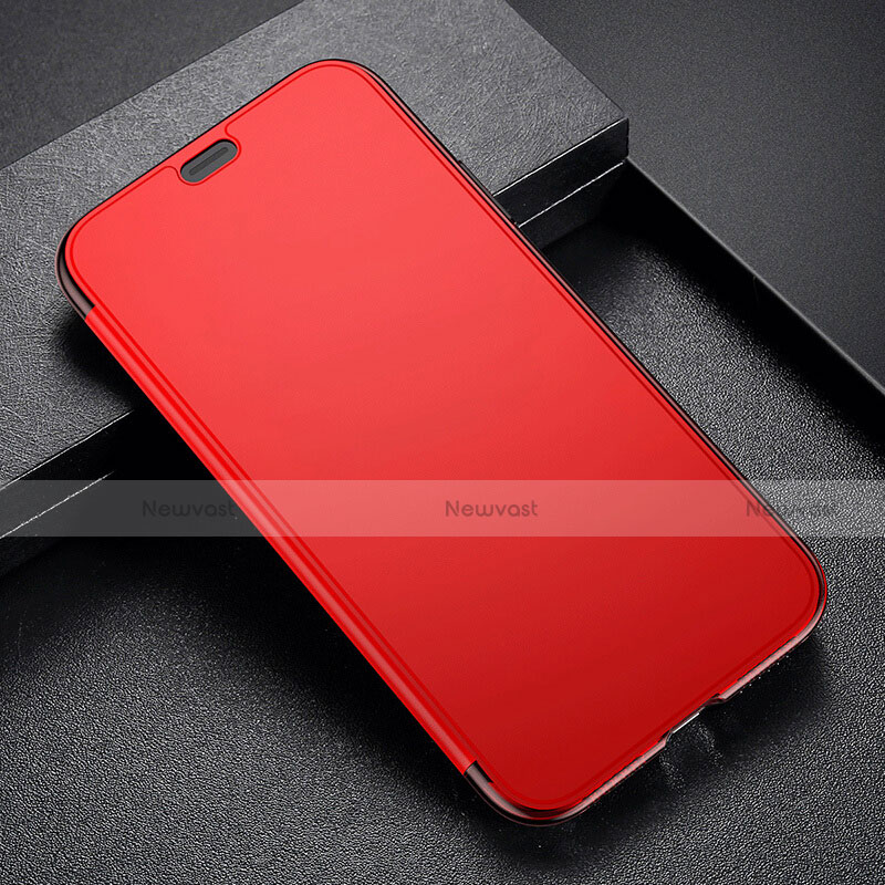 Soft Transparent Flip Case for Apple iPhone Xs Red