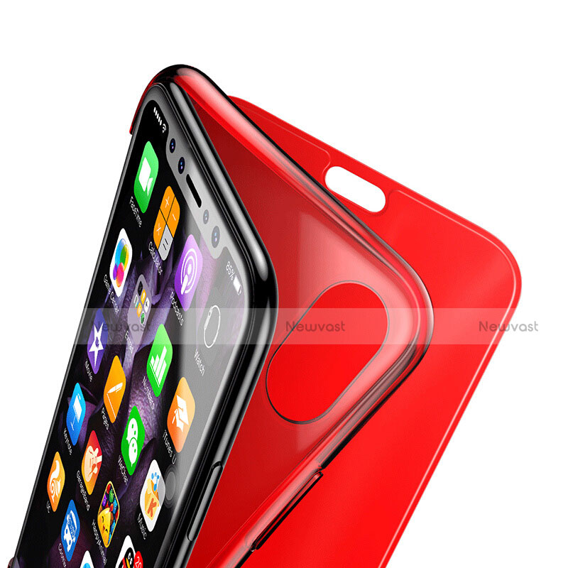 Soft Transparent Flip Case for Apple iPhone Xs Red