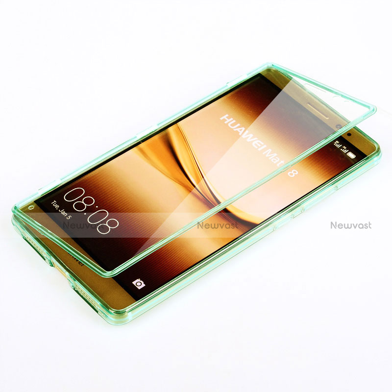 Soft Transparent Flip Case for Huawei Mate 8 Green