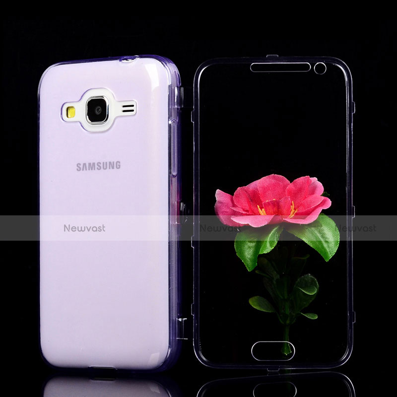 Soft Transparent Flip Case for Samsung Galaxy Core Prime G360F G360GY Purple