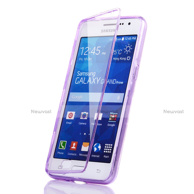 Soft Transparent Flip Case for Samsung Galaxy Grand Prime 4G G531F Duos TV Purple