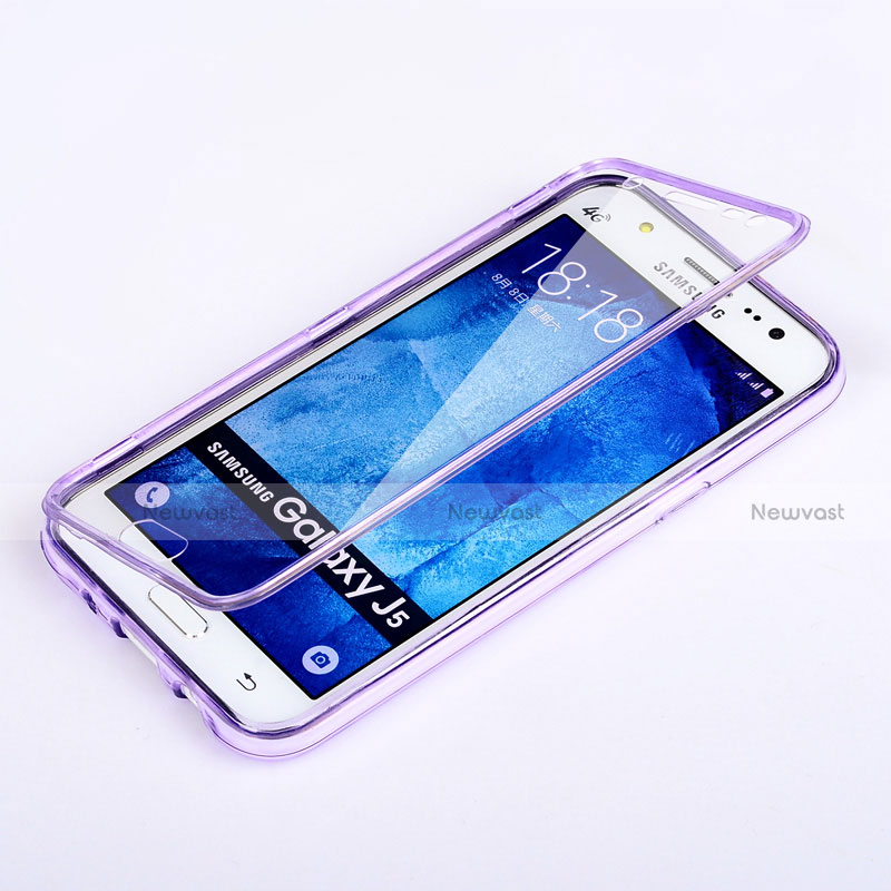 Soft Transparent Flip Case for Samsung Galaxy J5 SM-J500F Purple