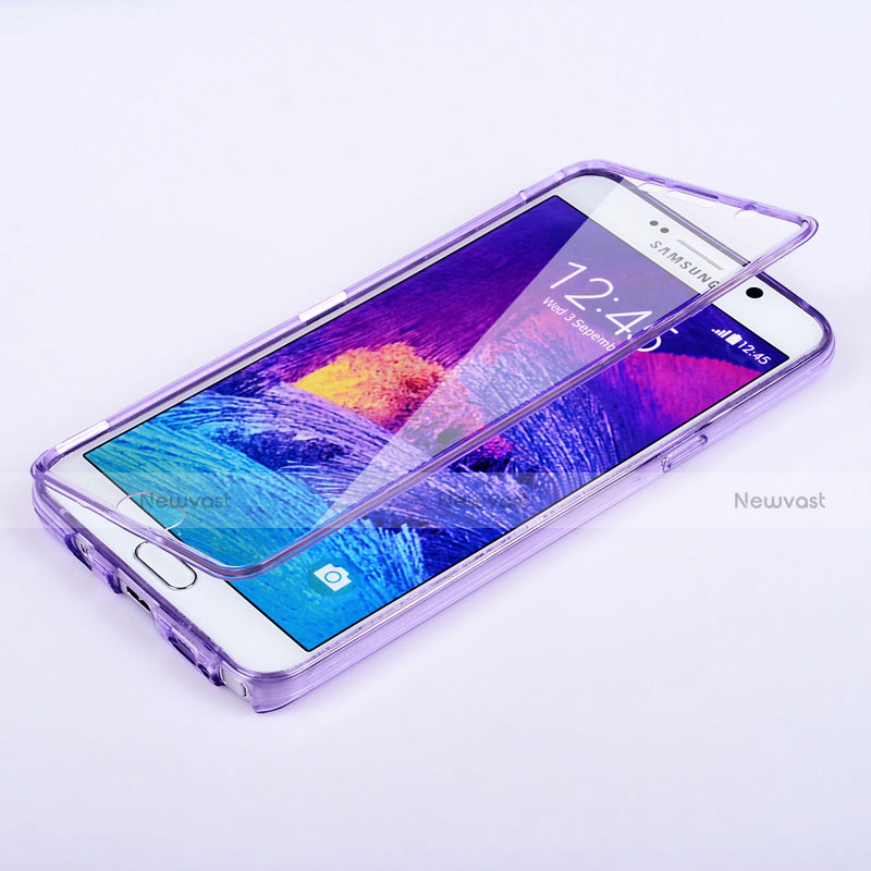 Soft Transparent Flip Case for Samsung Galaxy Note 5 N9200 N920 N920F Purple