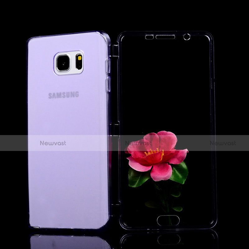 Soft Transparent Flip Case for Samsung Galaxy Note 5 N9200 N920 N920F Purple