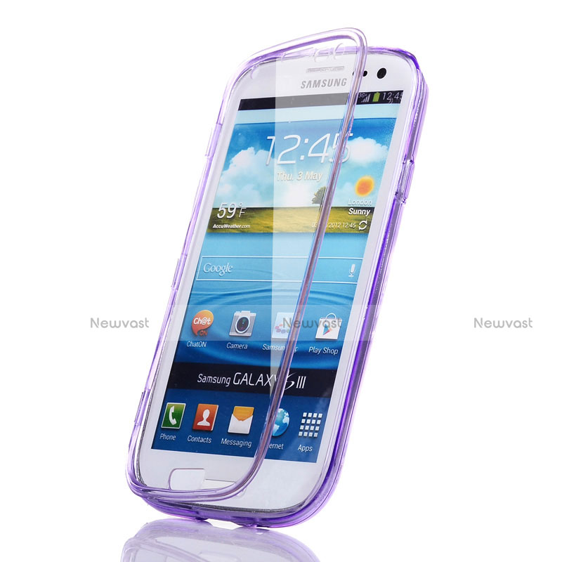 Soft Transparent Flip Case for Samsung Galaxy S3 4G i9305 Purple