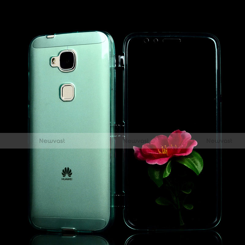 Soft Transparent Flip Cover for Huawei G7 Plus Green