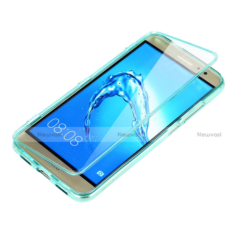 Soft Transparent Flip Cover for Huawei G9 Plus Sky Blue