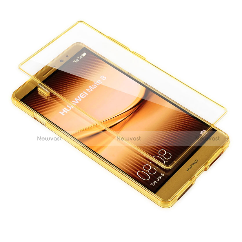 Soft Transparent Flip Cover for Huawei Mate 8 Gold